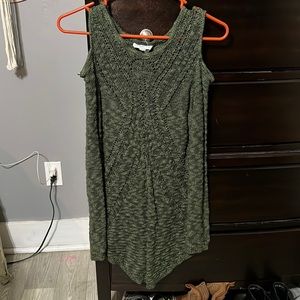 Green cold shoulder sweater